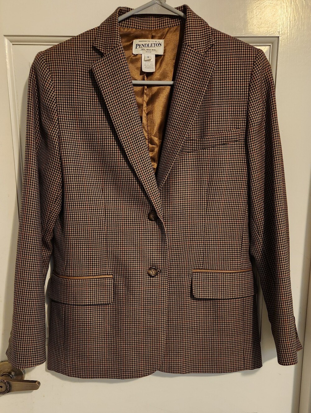 Vintage Pendelton Houndstooth Blazer ,size 4 Petite